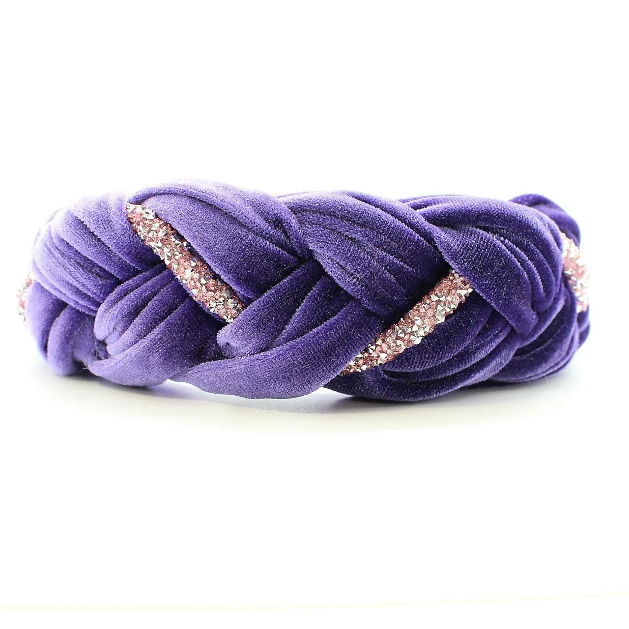 Silver Velvet and Rhinestones Headband