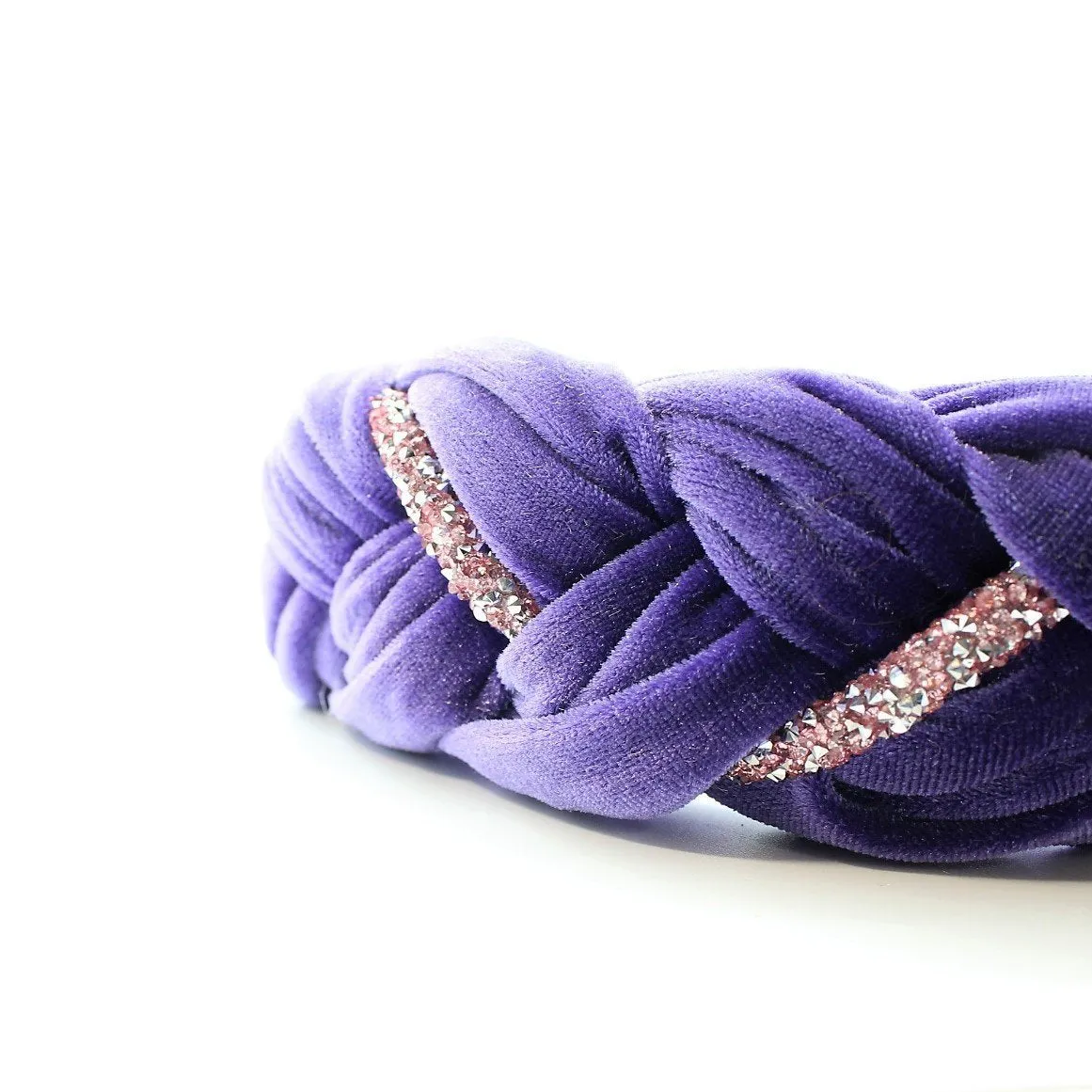 Silver Velvet and Rhinestones Headband