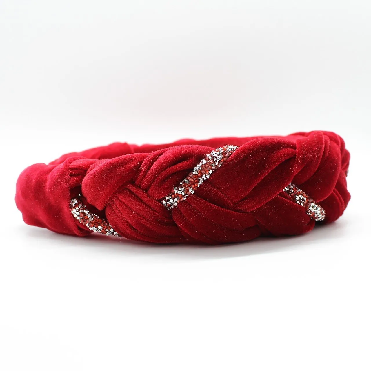 Silver Velvet and Rhinestones Headband