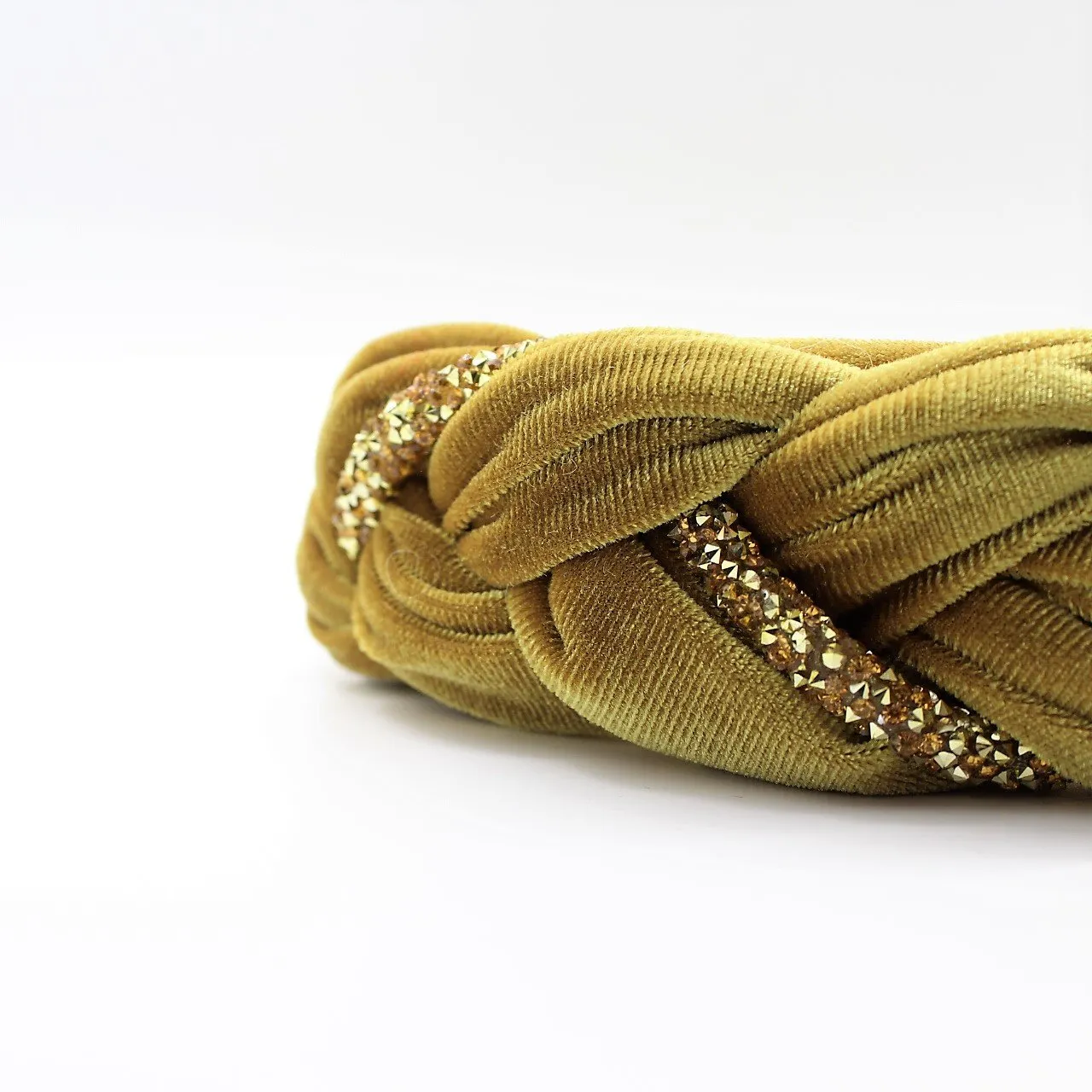 Silver Velvet and Rhinestones Headband