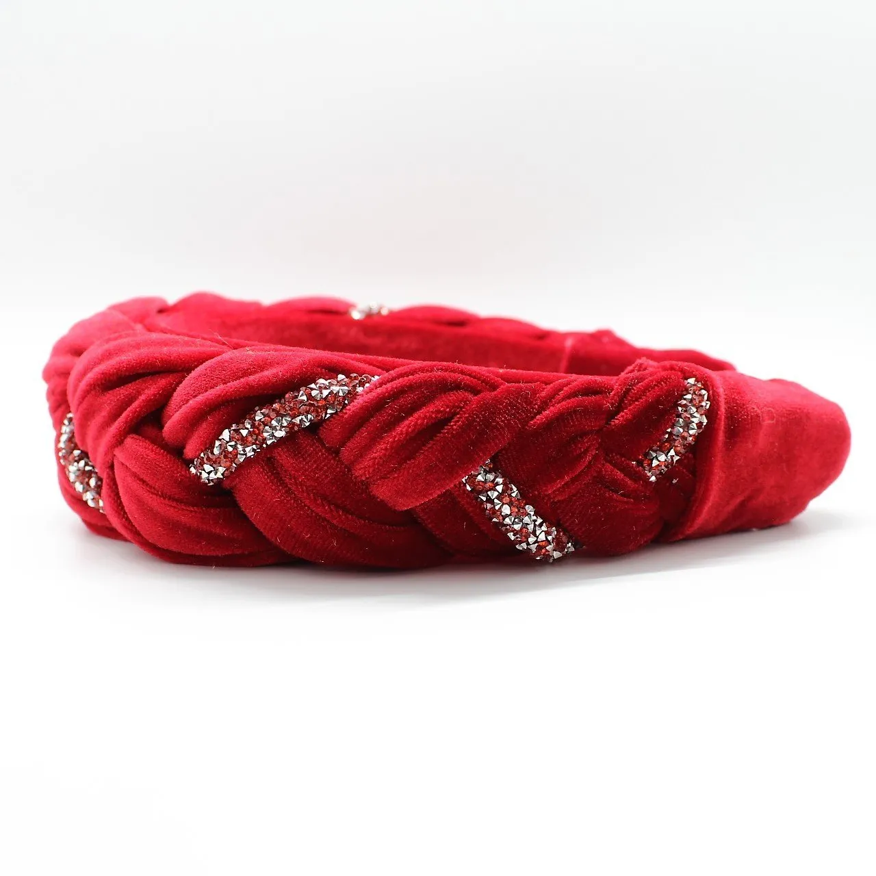 Silver Velvet and Rhinestones Headband