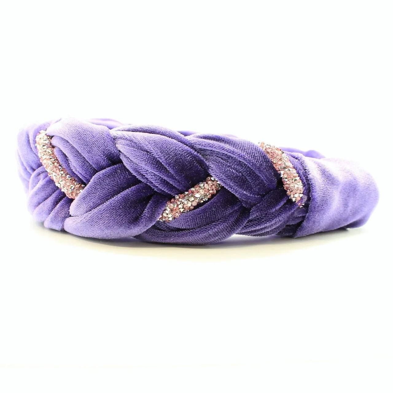 Silver Velvet and Rhinestones Headband