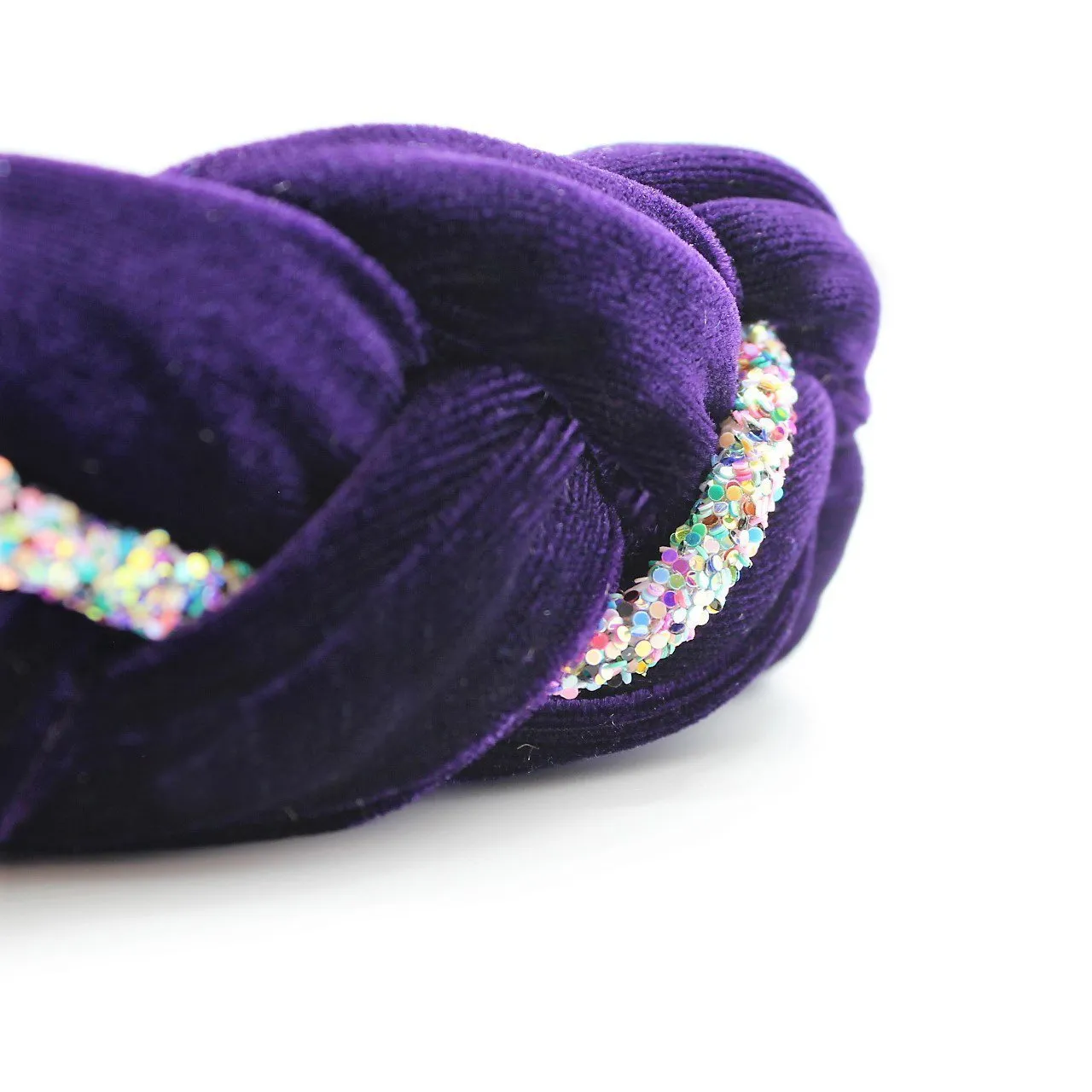 Silver Velvet and Rhinestones Headband