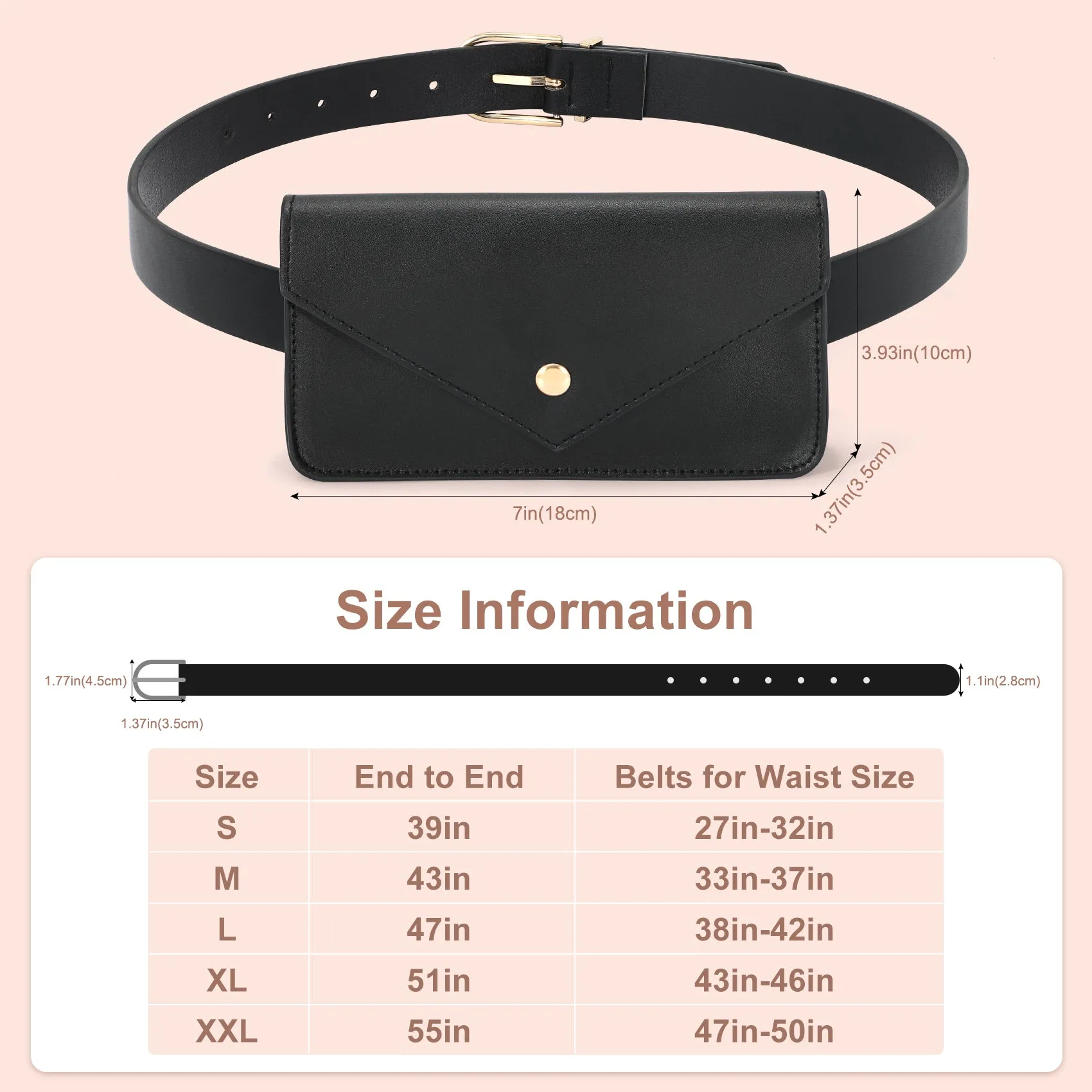 Slim Fashion Fanny Pack Phone Holder Money Belt For Women