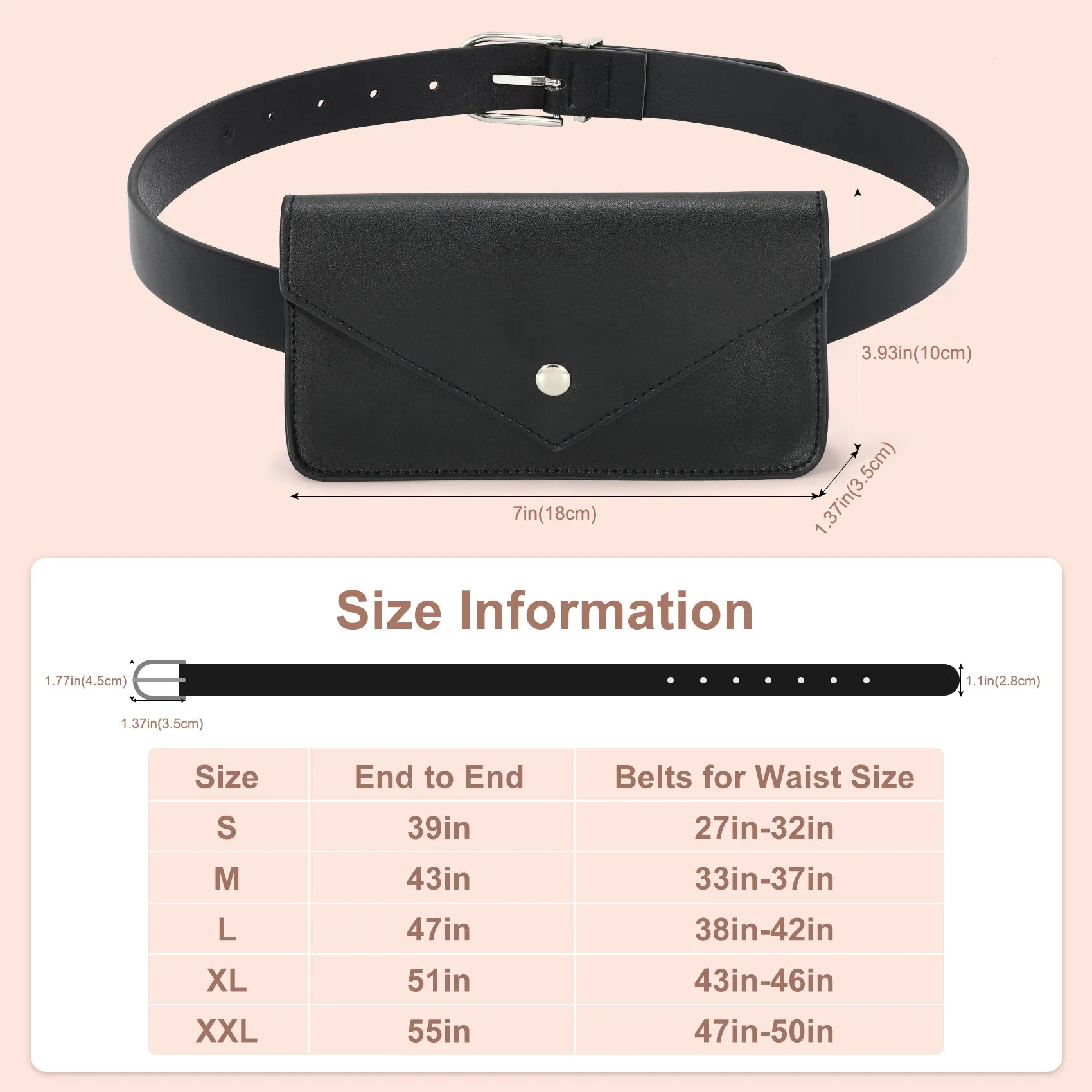 Slim Fashion Fanny Pack Phone Holder Money Belt For Women
