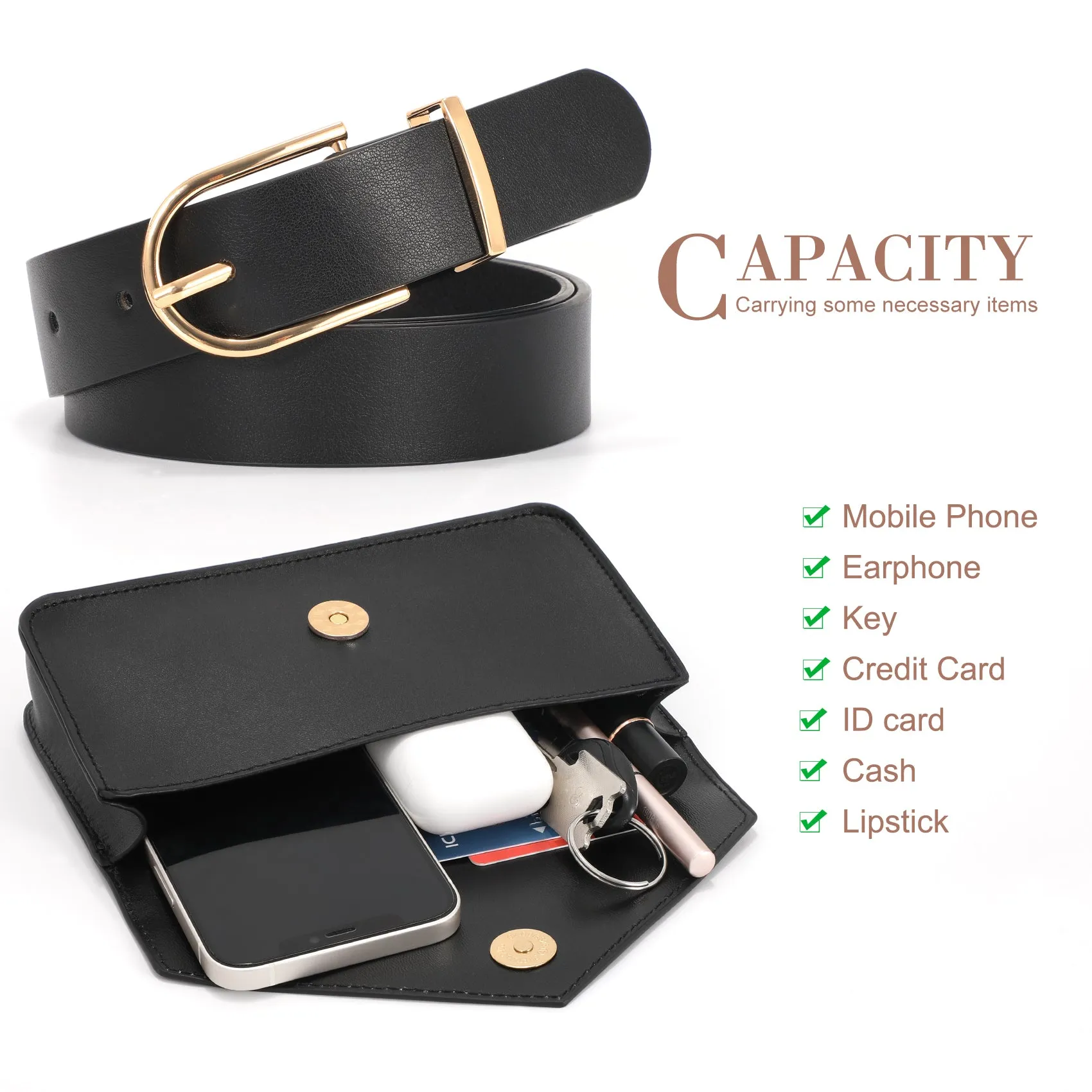 Slim Fashion Fanny Pack Phone Holder Money Belt For Women