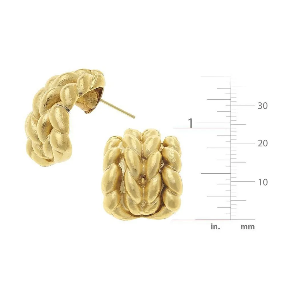 Small Braided Earrings in Gold