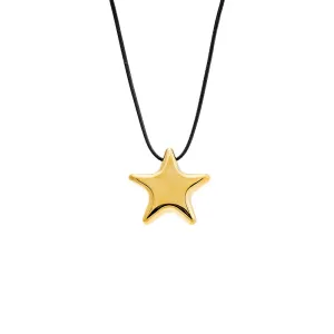 Solid Puffy Star Rope Pendant Necklace