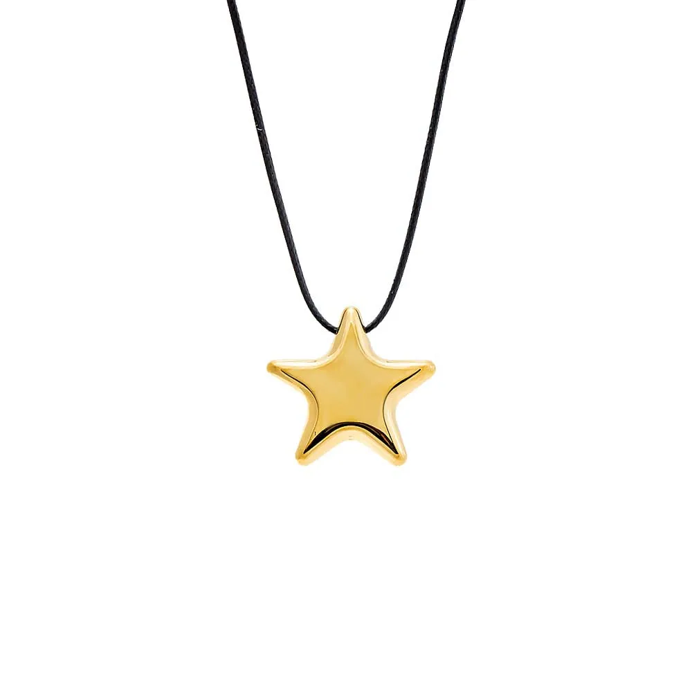 Solid Puffy Star Rope Pendant Necklace