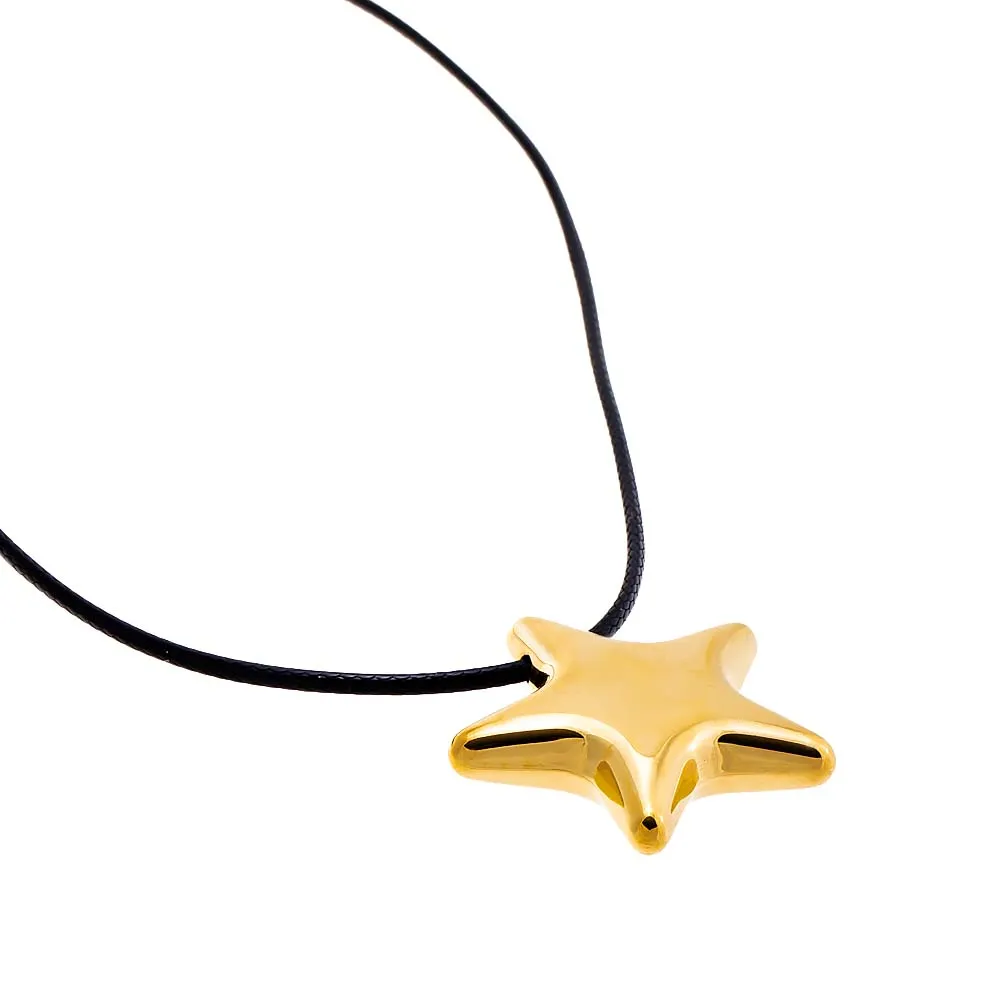 Solid Puffy Star Rope Pendant Necklace