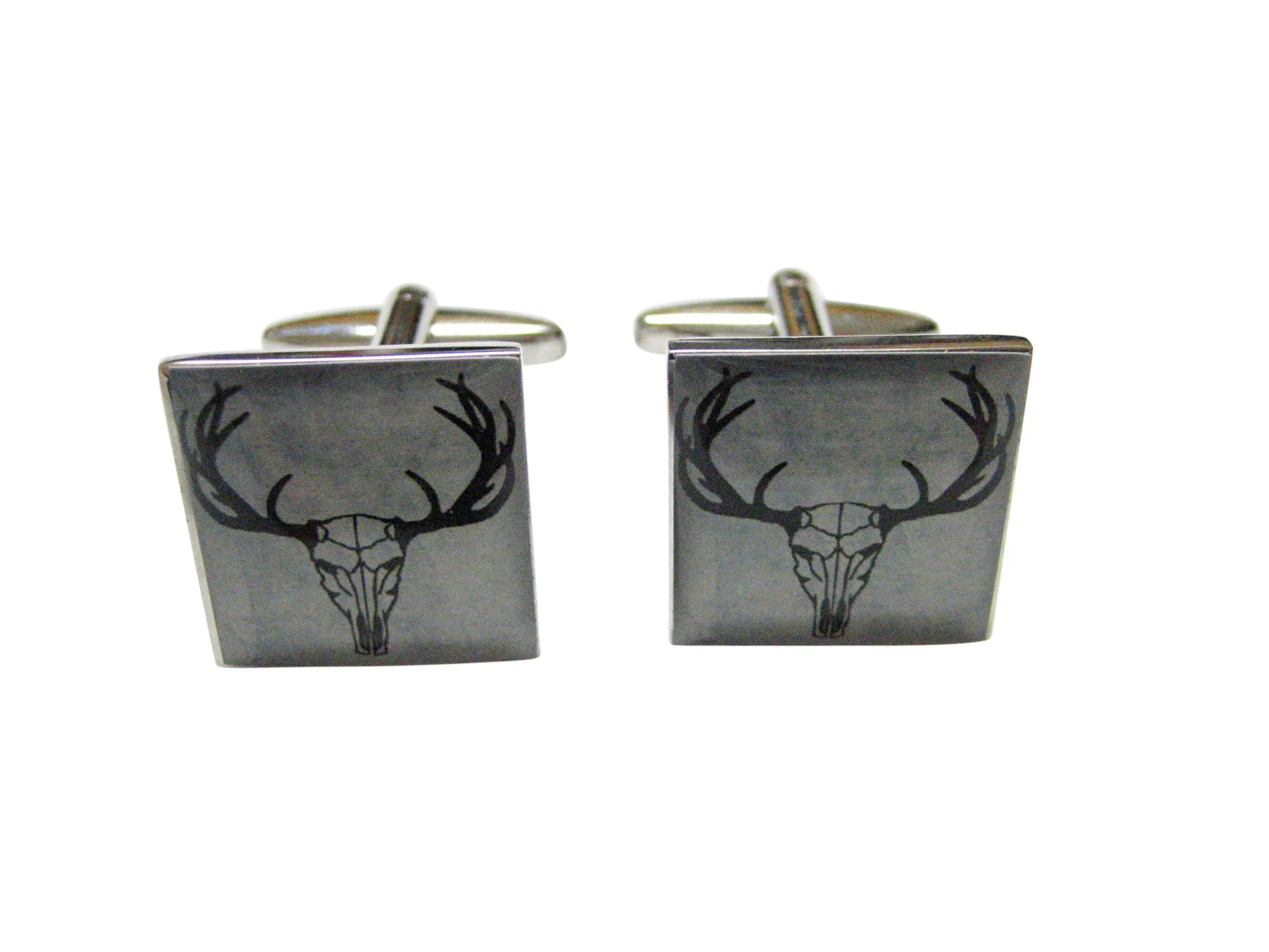 Square Deer Head Skeleton Image Cufflinks