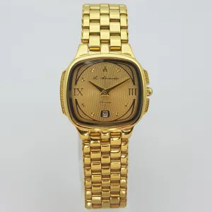 St Alexander GS522 Ladies Retro-Classic Gold Bezel Quartz Analogue Dress Watch