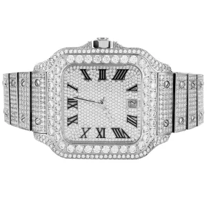 Stainless Steel Roman Numeral Icy Date Automatic New Watch