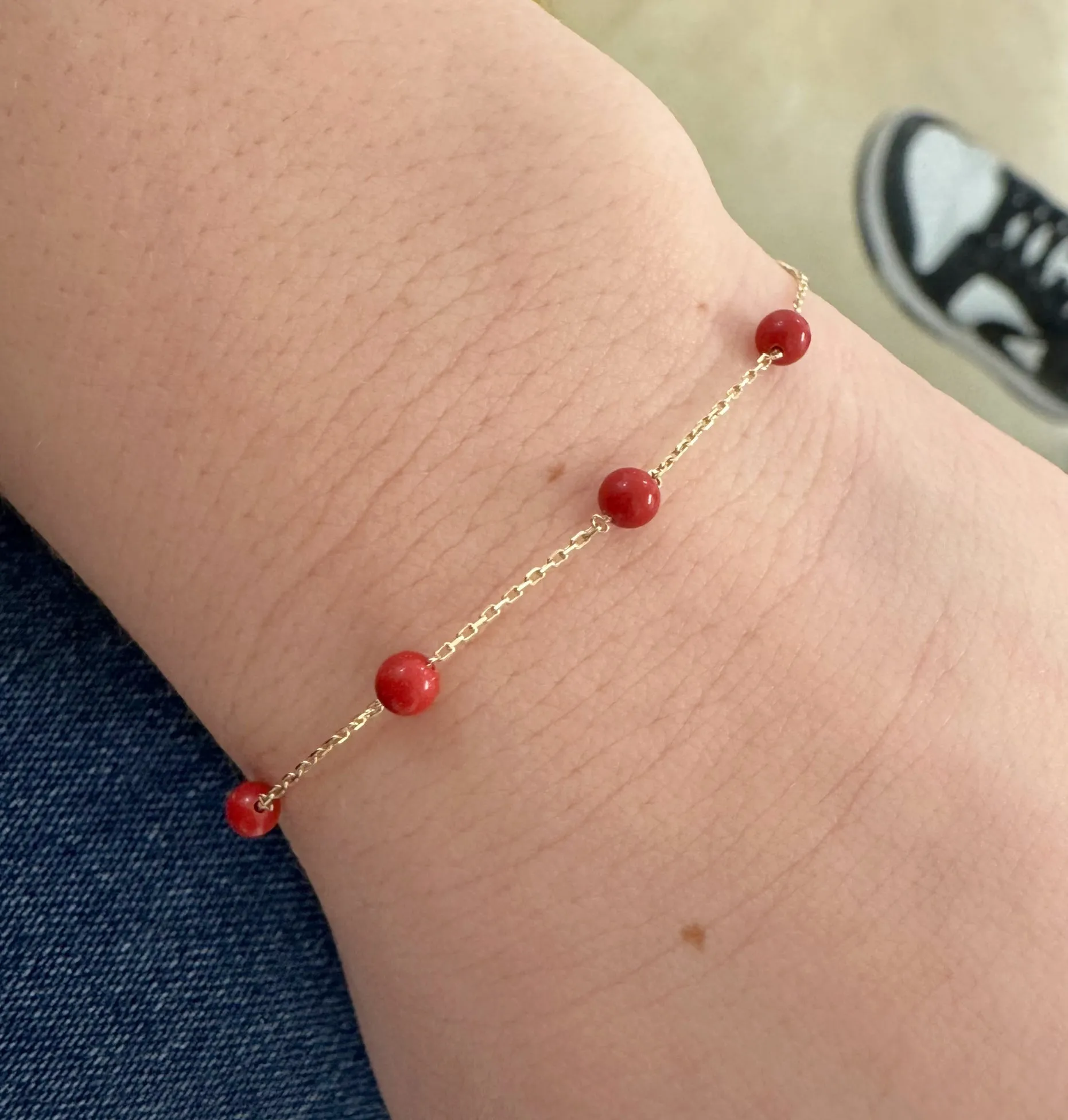 Station Color Stone Bead Bracelet (3.0mm)