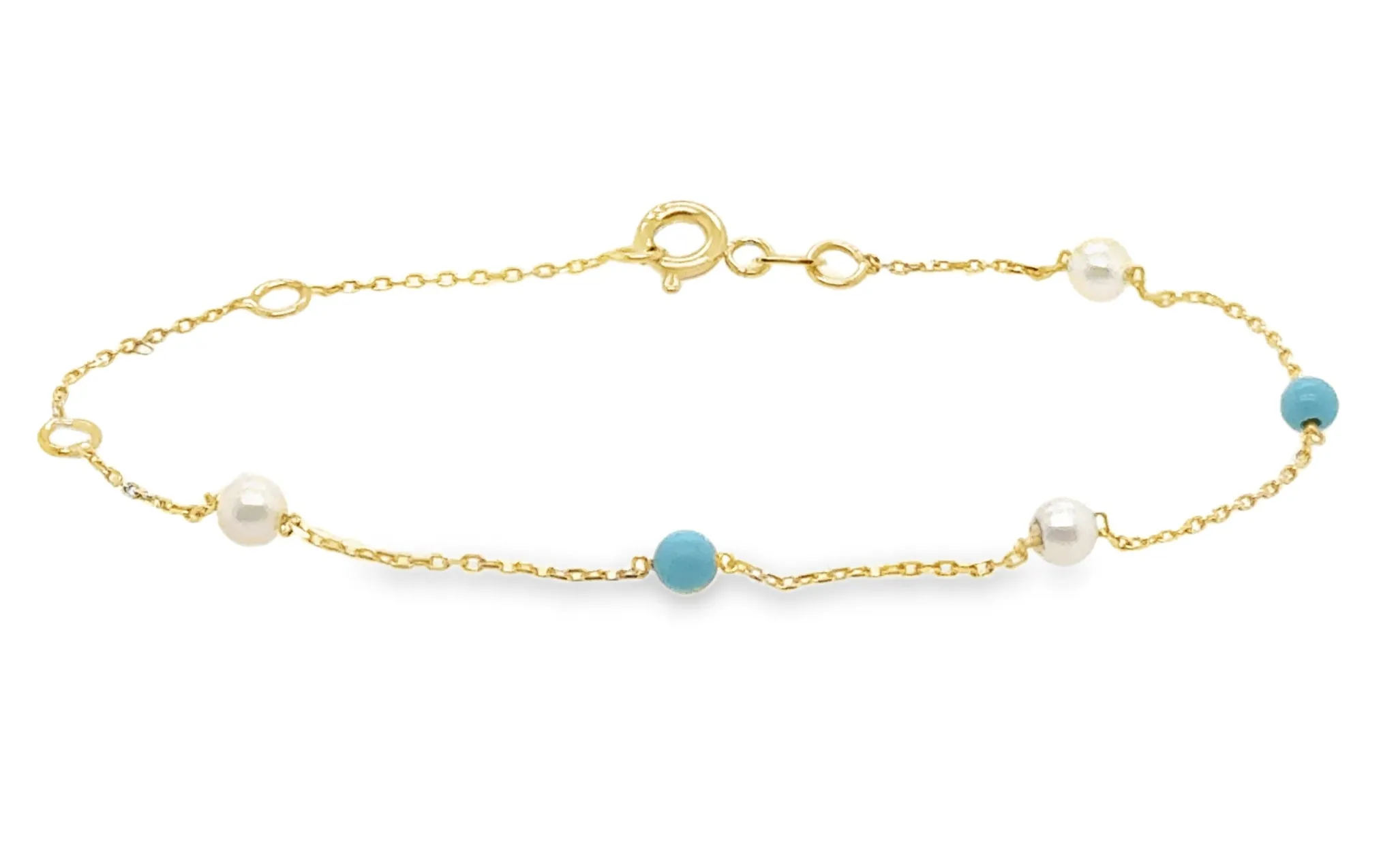 Station Color Stone Bead Bracelet (3.0mm)