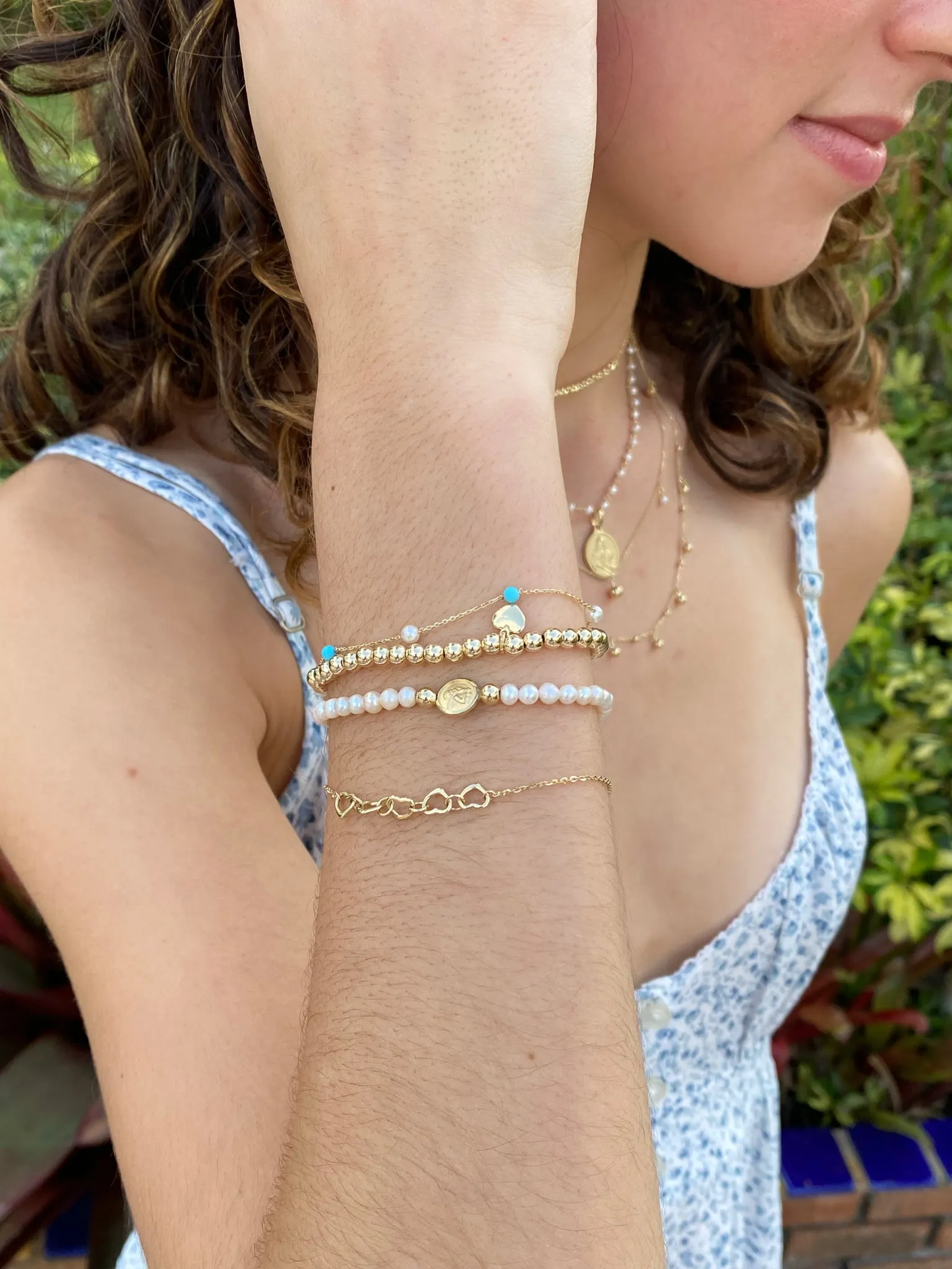 Station Color Stone Bead Bracelet (3.0mm)
