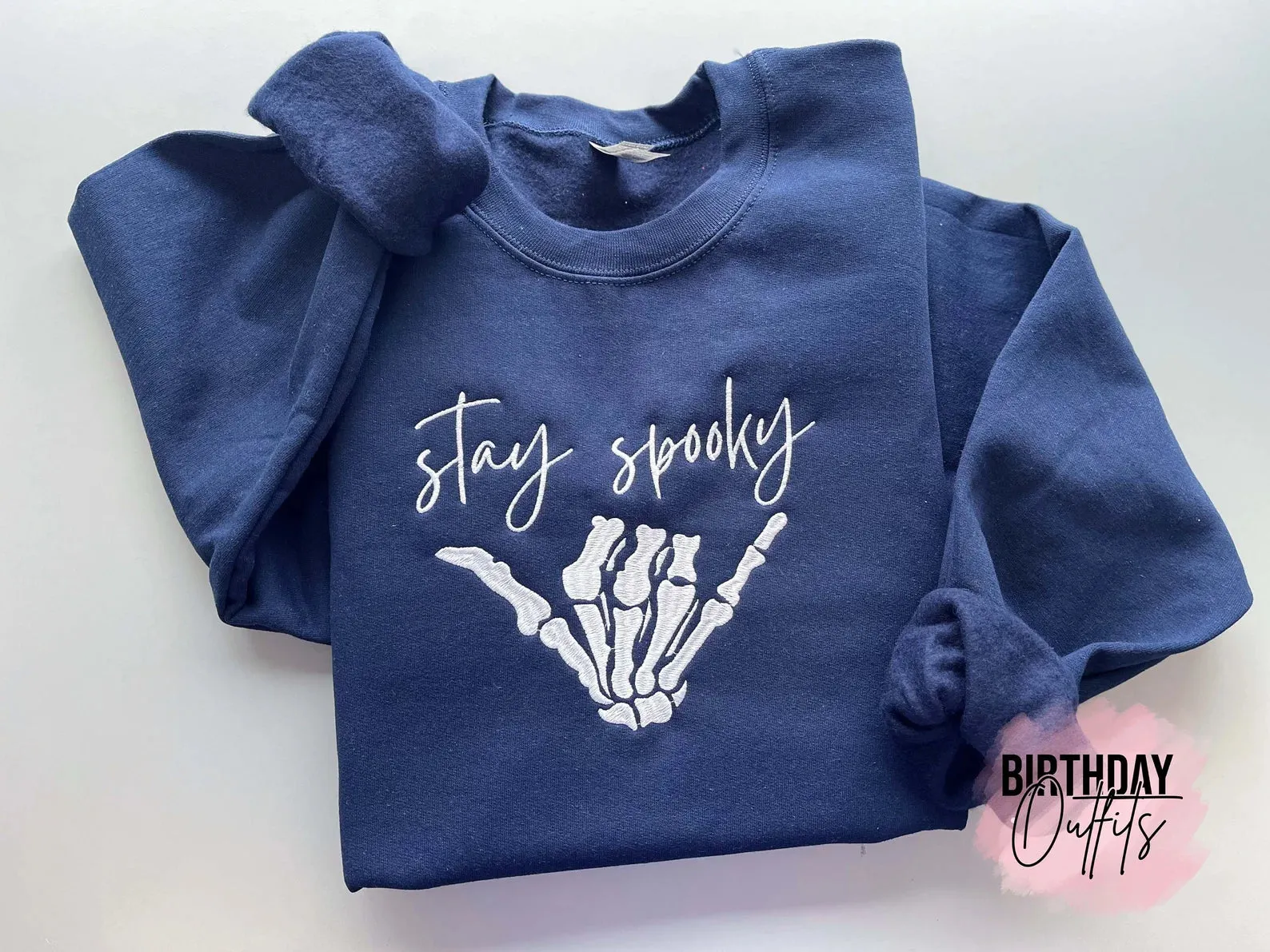 Stay Spooky Skeleton Hand Halloween Embroidered sweatshirt, Spooky, Ghost, halloween shirt