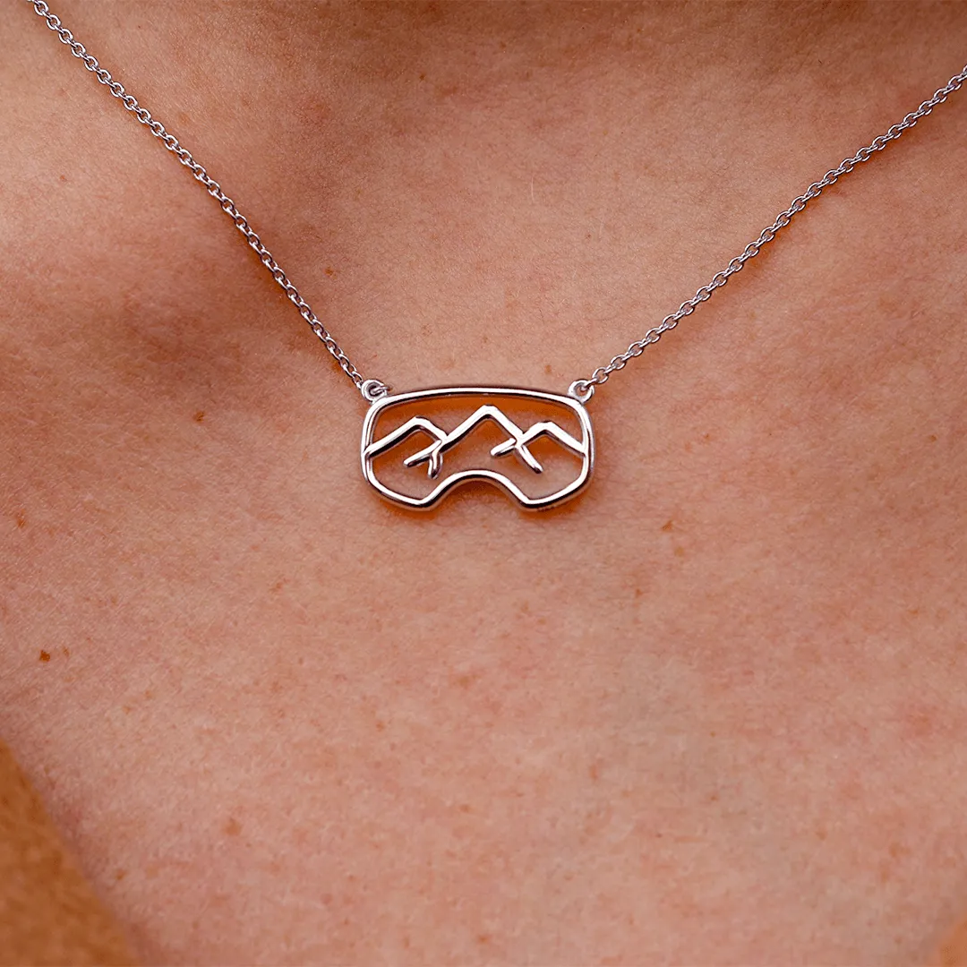 Sterling Silver Goggles Necklace