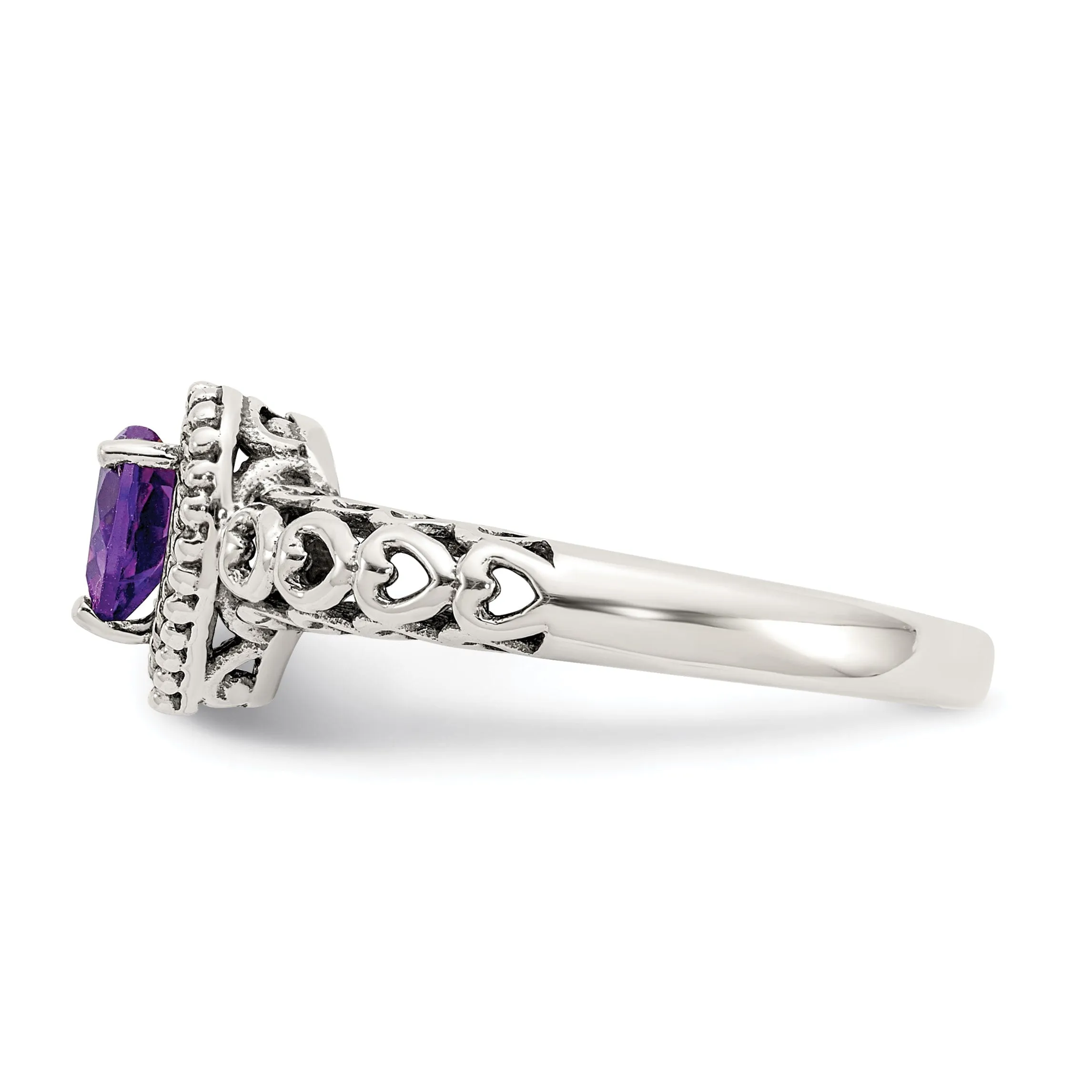 Sterling Silver Gold Amethyst Ring