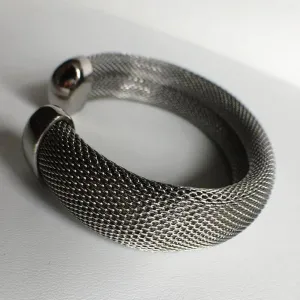 Sterling Silver Mesh Cuff Bracelet