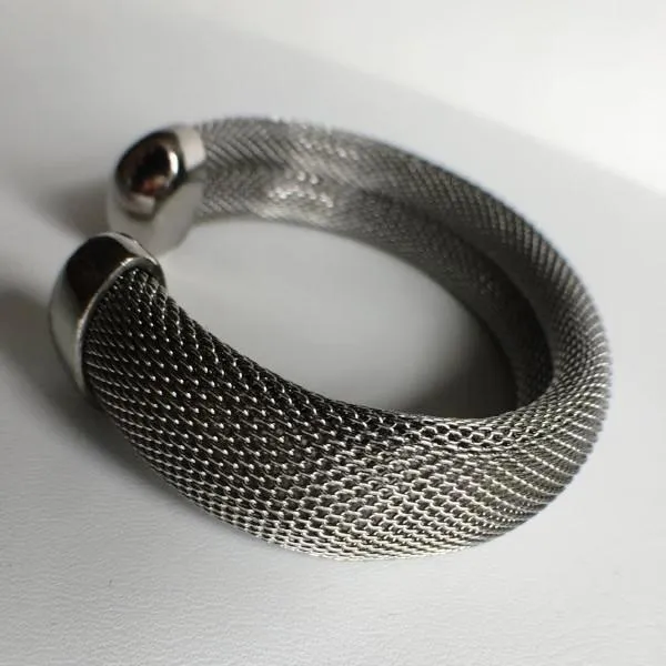 Sterling Silver Mesh Cuff Bracelet