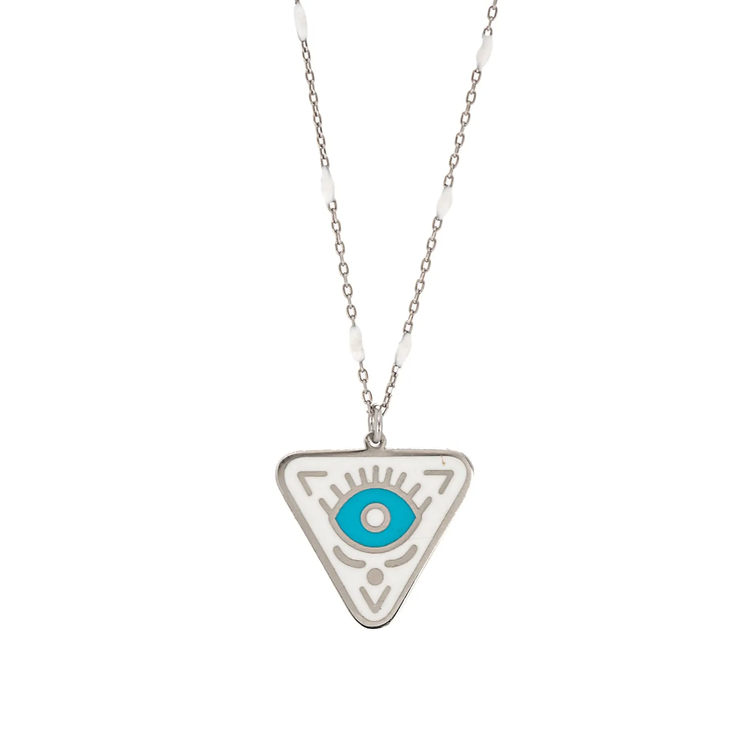 Sterling Silver Turquoise Evil Eye Chakra Necklace