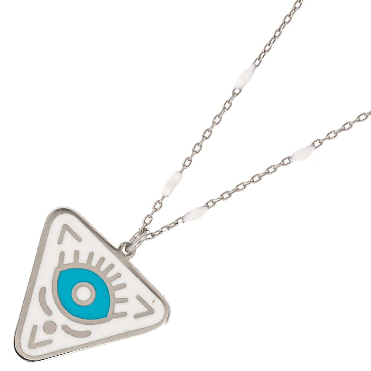 Sterling Silver Turquoise Evil Eye Chakra Necklace