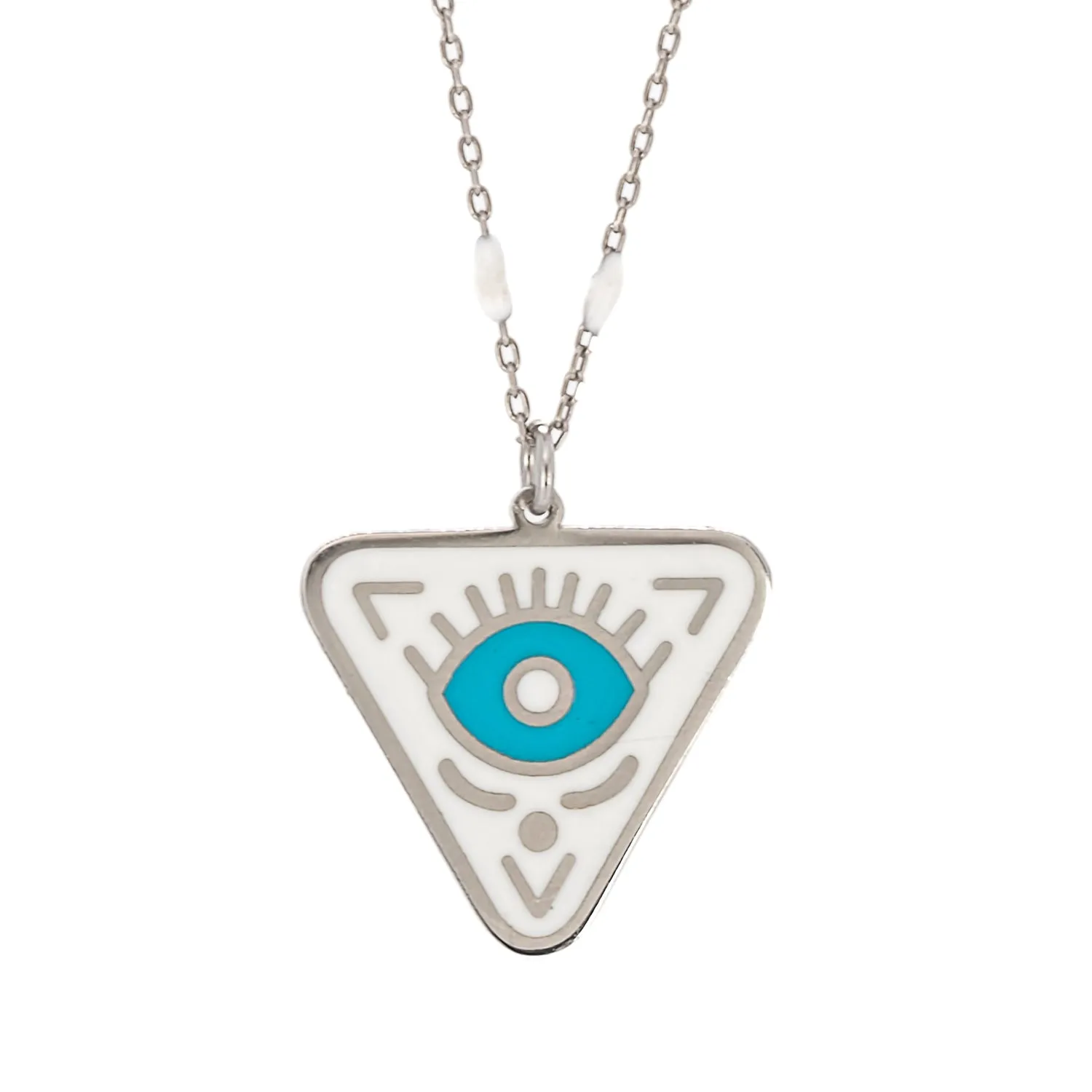 Sterling Silver Turquoise Evil Eye Chakra Necklace