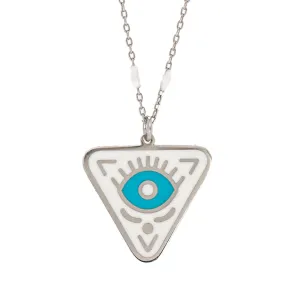 Sterling Silver Turquoise Evil Eye Chakra Necklace