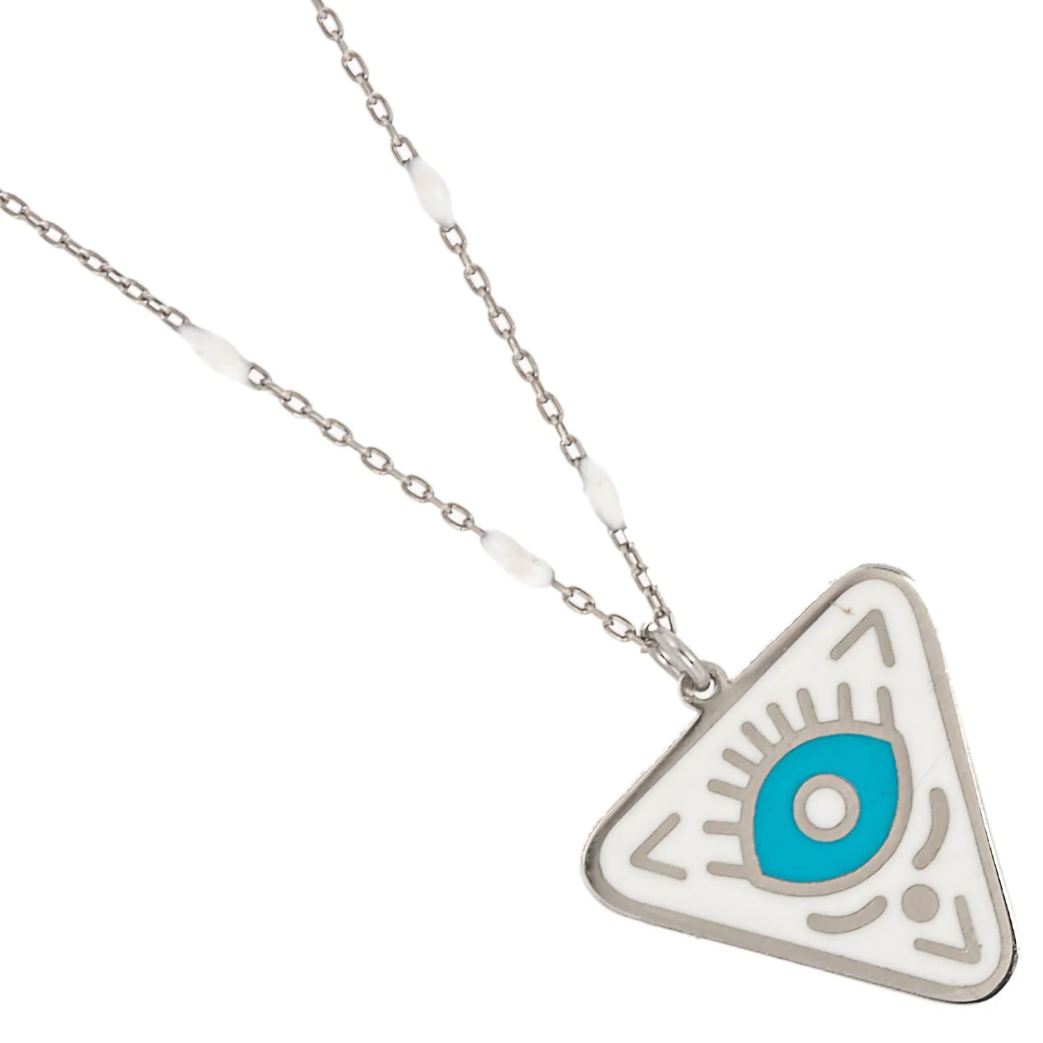 Sterling Silver Turquoise Evil Eye Chakra Necklace