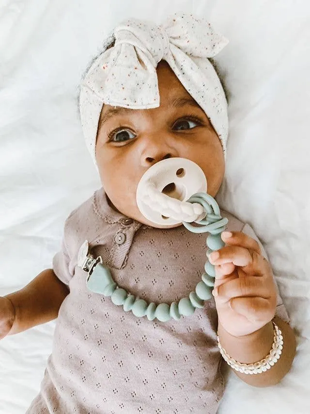 SUCCULENT BEADED SWEETIE STRAP SILICONE ONE-PIECE PACIFIER CLIP