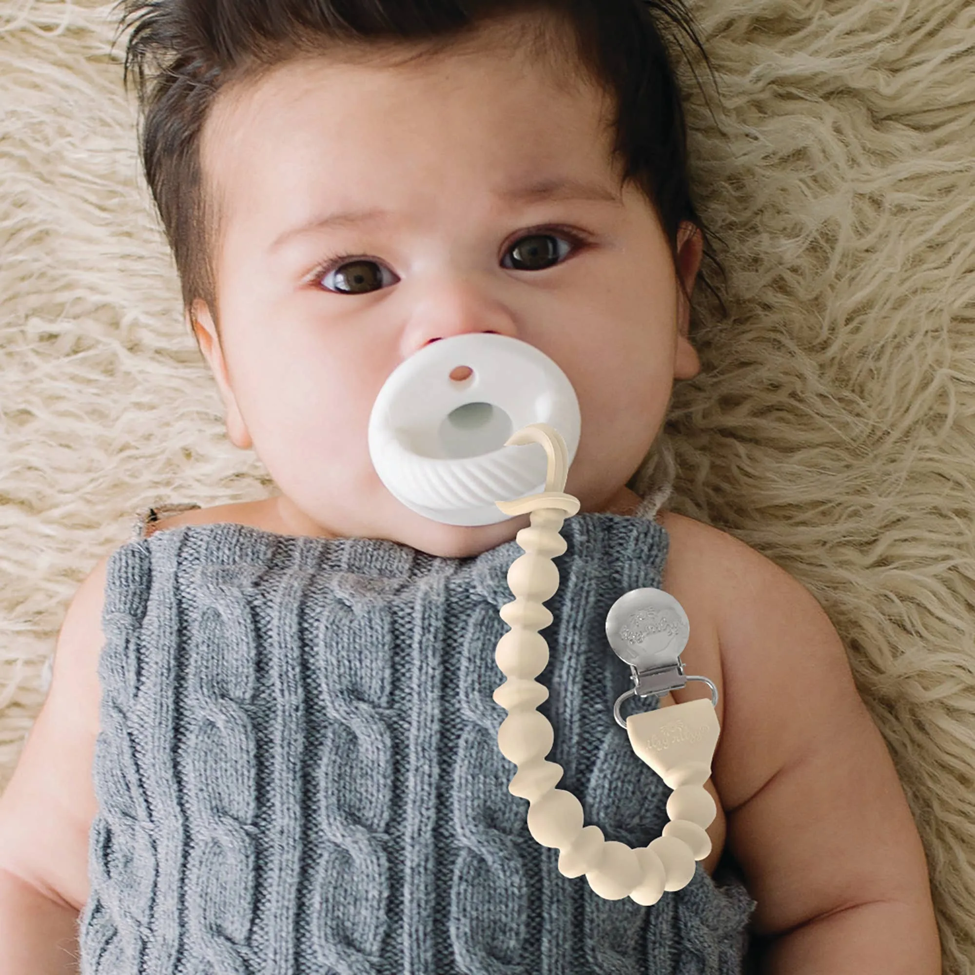SUCCULENT BEADED SWEETIE STRAP SILICONE ONE-PIECE PACIFIER CLIP