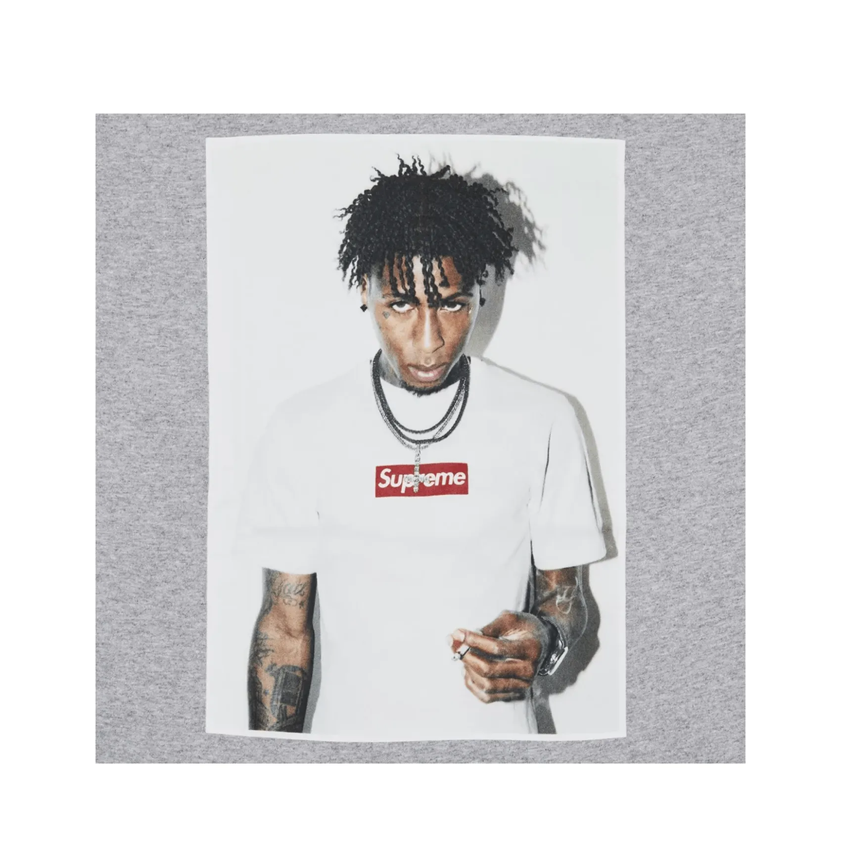 Supreme 'NBA Youngboy Heather Grey' Tee