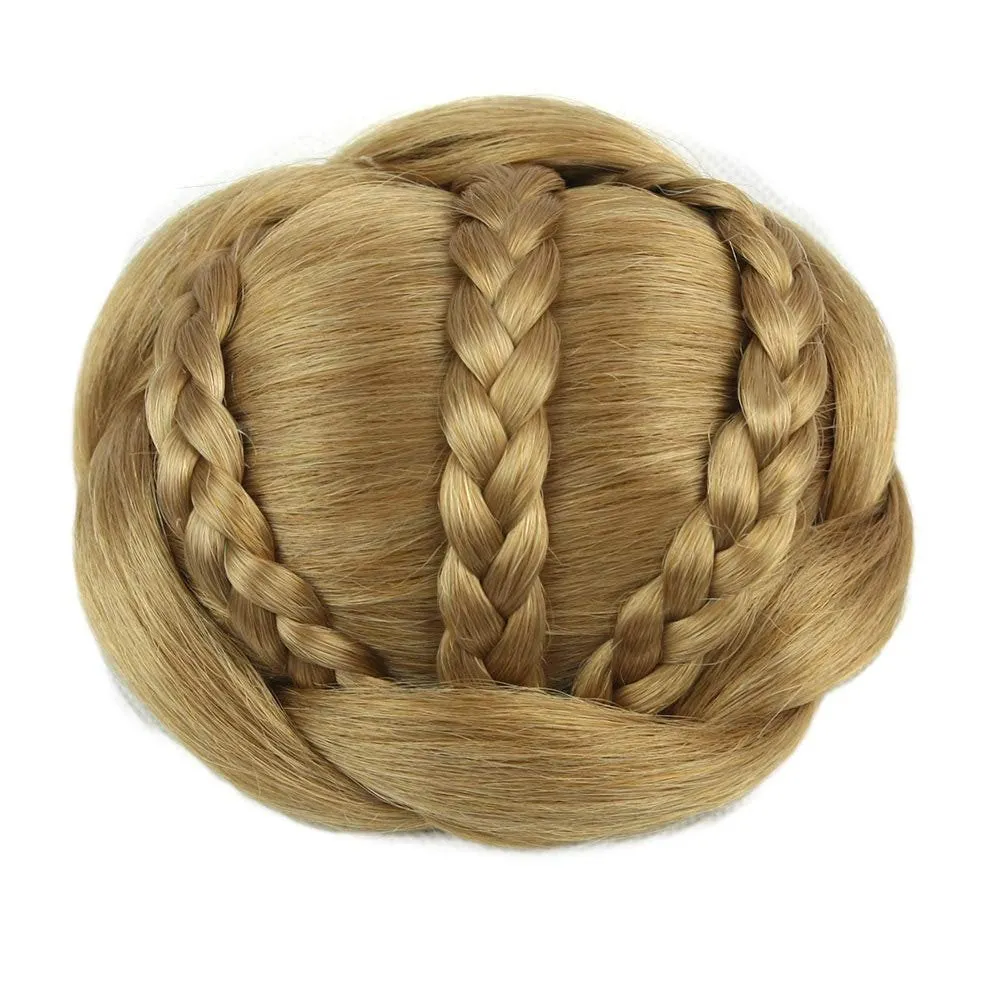 Thick faux human hair | braided hair bun |  color choice of 6 | fashion trending | super fluffy | get 2 for cat ear buns