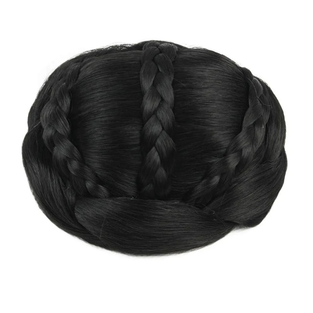 Thick faux human hair | braided hair bun |  color choice of 6 | fashion trending | super fluffy | get 2 for cat ear buns