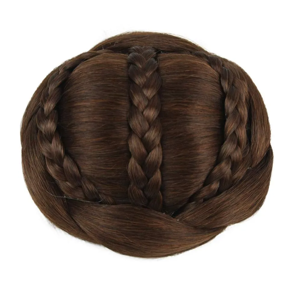 Thick faux human hair | braided hair bun |  color choice of 6 | fashion trending | super fluffy | get 2 for cat ear buns