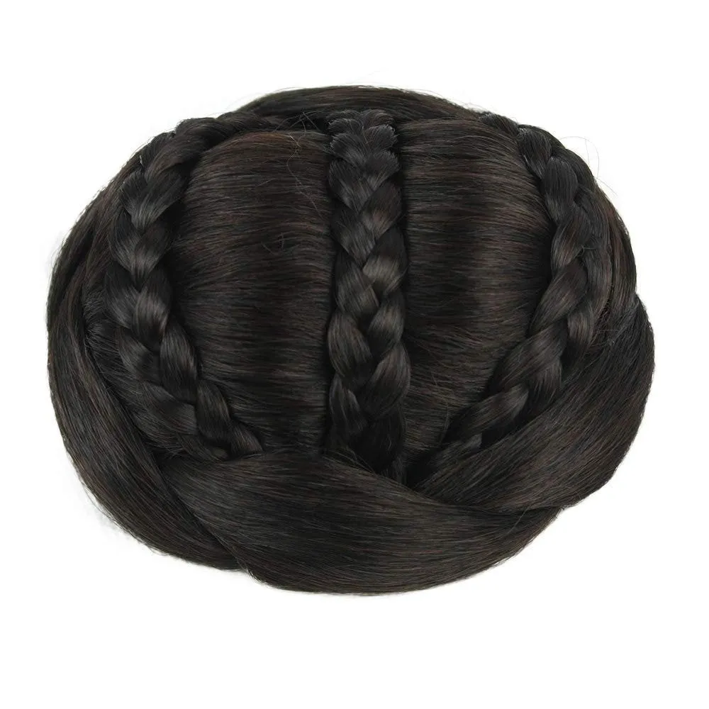 Thick faux human hair | braided hair bun |  color choice of 6 | fashion trending | super fluffy | get 2 for cat ear buns