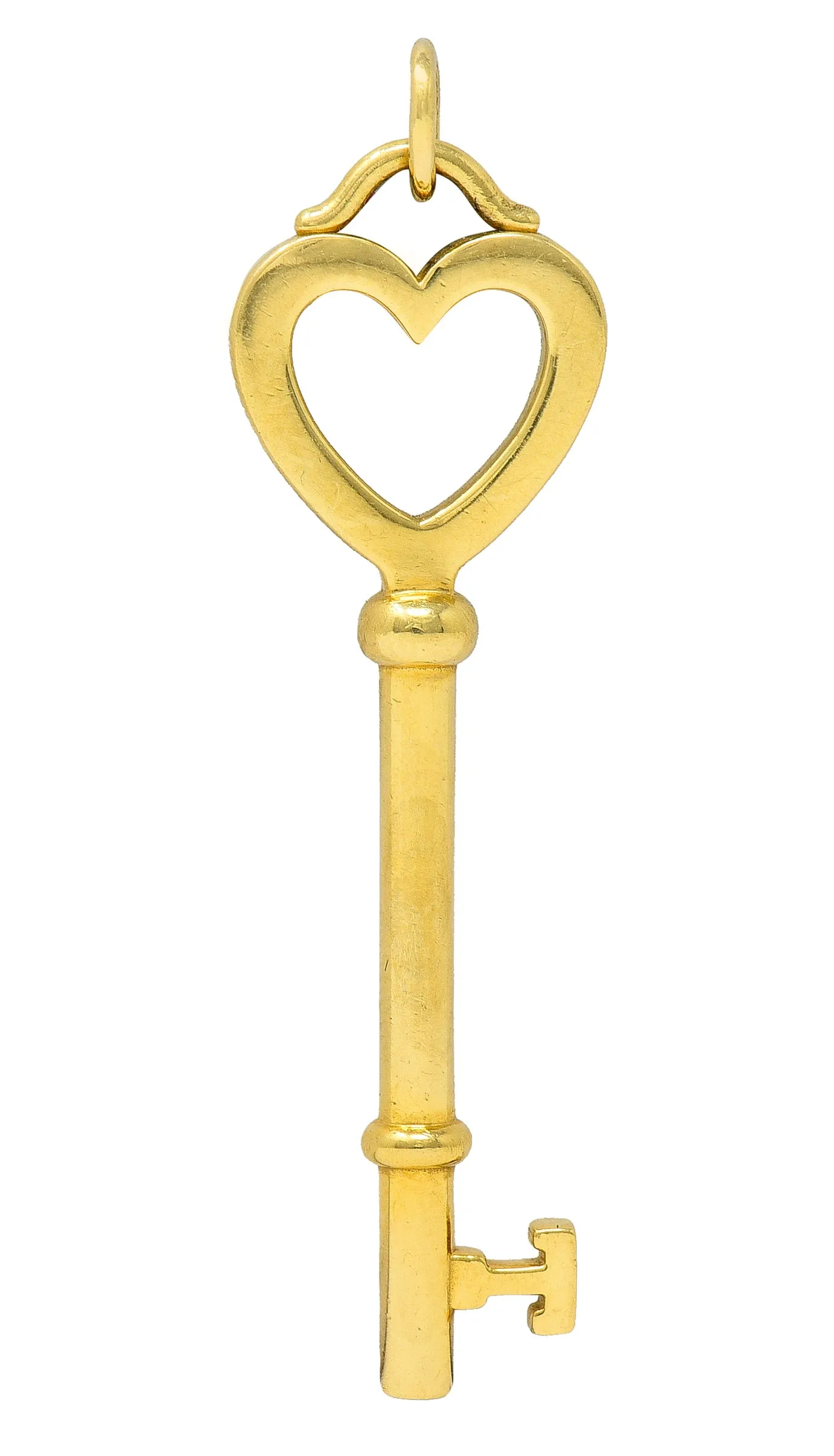 Tiffany & Co. 18 Karat Yellow Gold Tiffany Heart Key Pendant