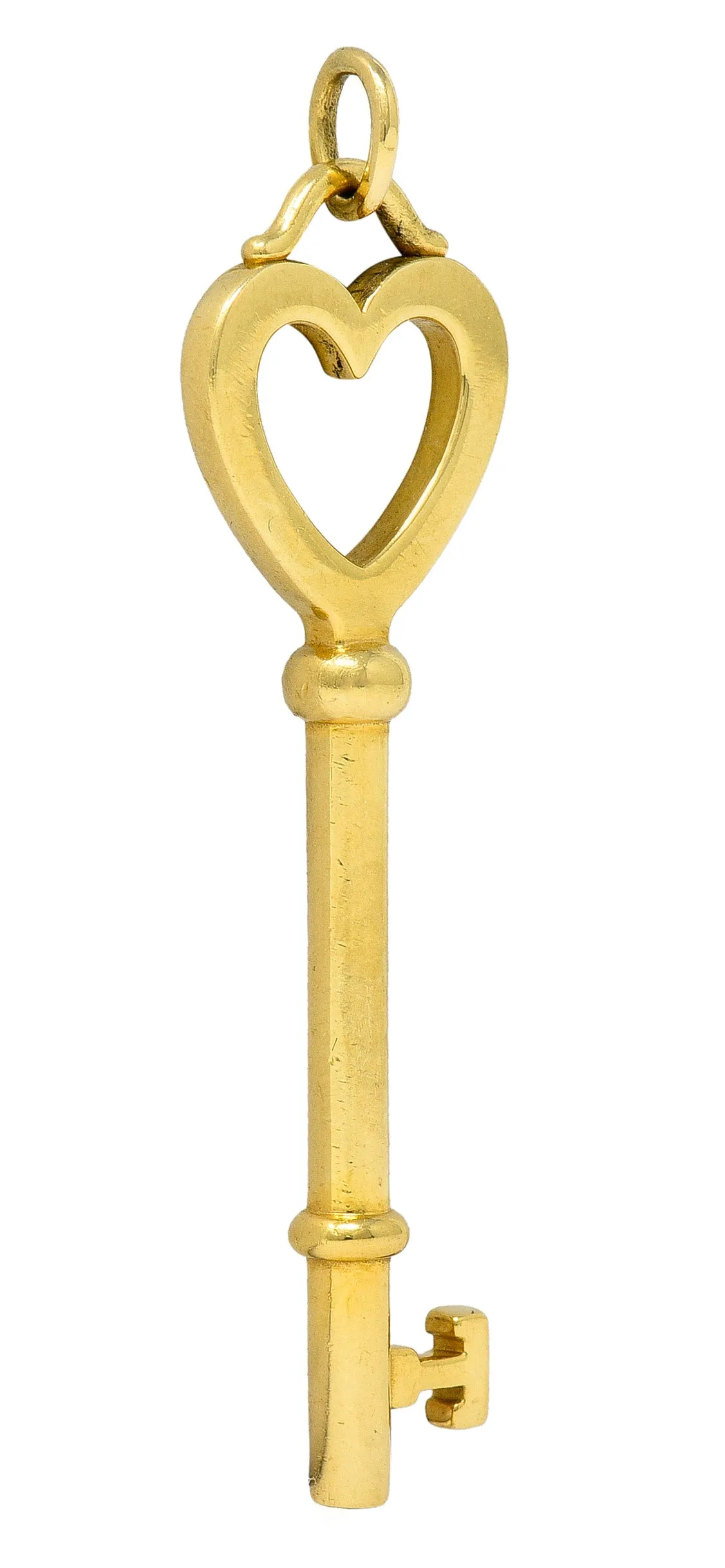 Tiffany & Co. 18 Karat Yellow Gold Tiffany Heart Key Pendant