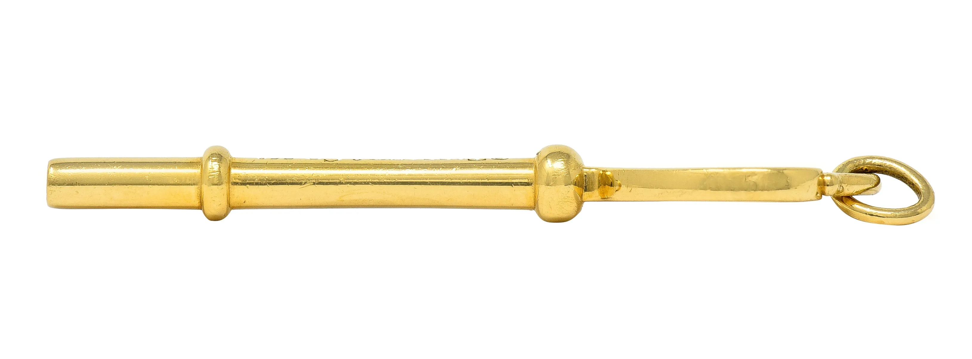 Tiffany & Co. 18 Karat Yellow Gold Tiffany Heart Key Pendant