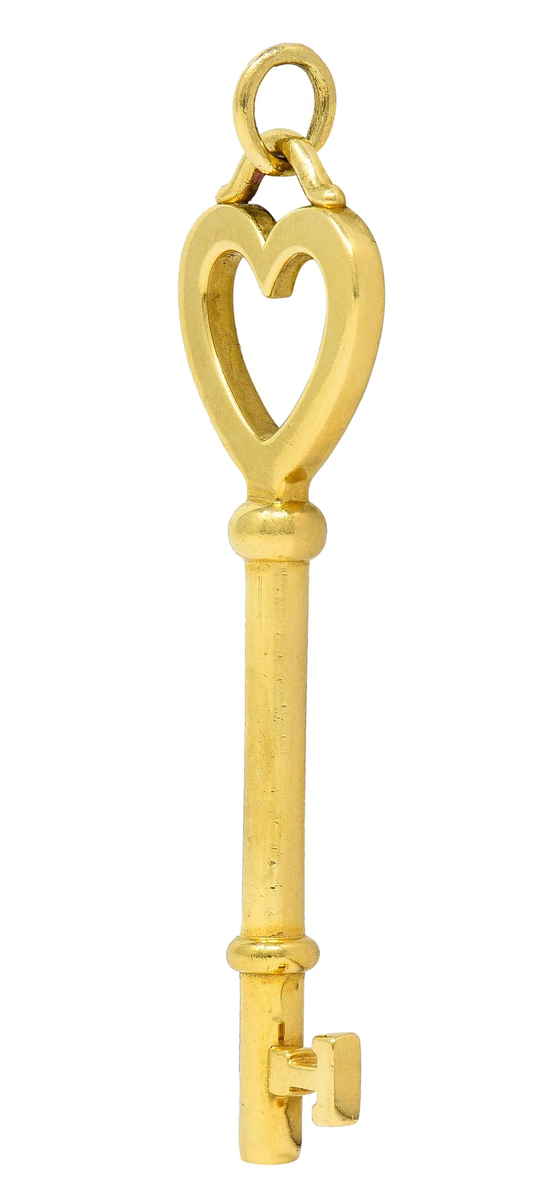 Tiffany & Co. 18 Karat Yellow Gold Tiffany Heart Key Pendant