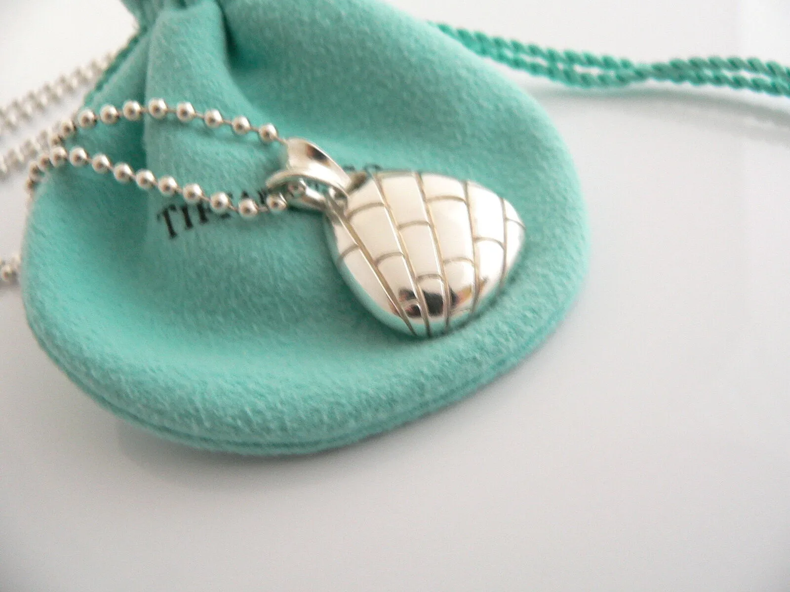 Tiffany & Co Crocodile Necklace 21 Inch Chain Pendant Charm Gift Silver Pouch