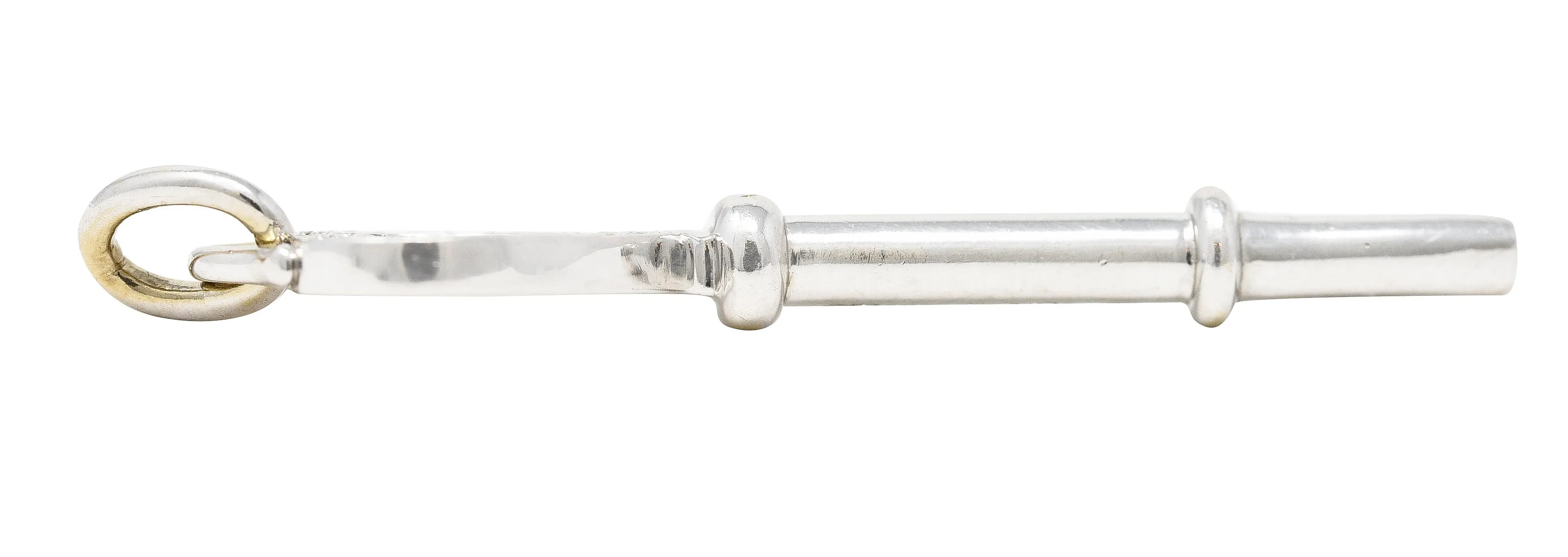 Tiffany & Co. Diamond 18 Karat White Gold Heart Key Pendant