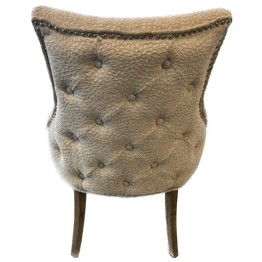Transitional Tufted Back Textured Accent Chair in Beige