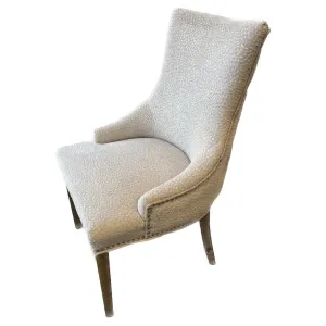 Transitional Tufted Back Textured Accent Chair in Beige