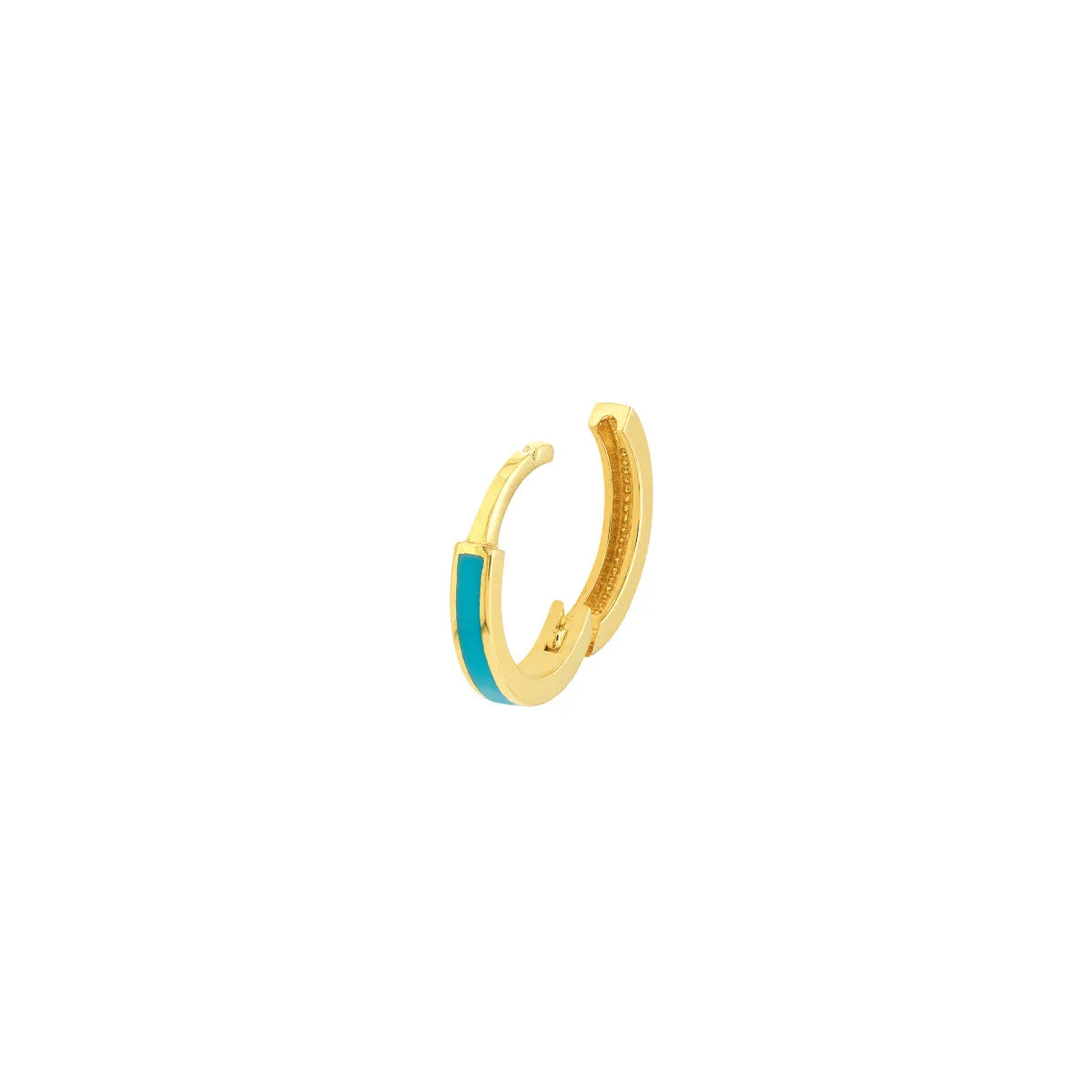 Turq Enamel Baby Hoop Earrings
