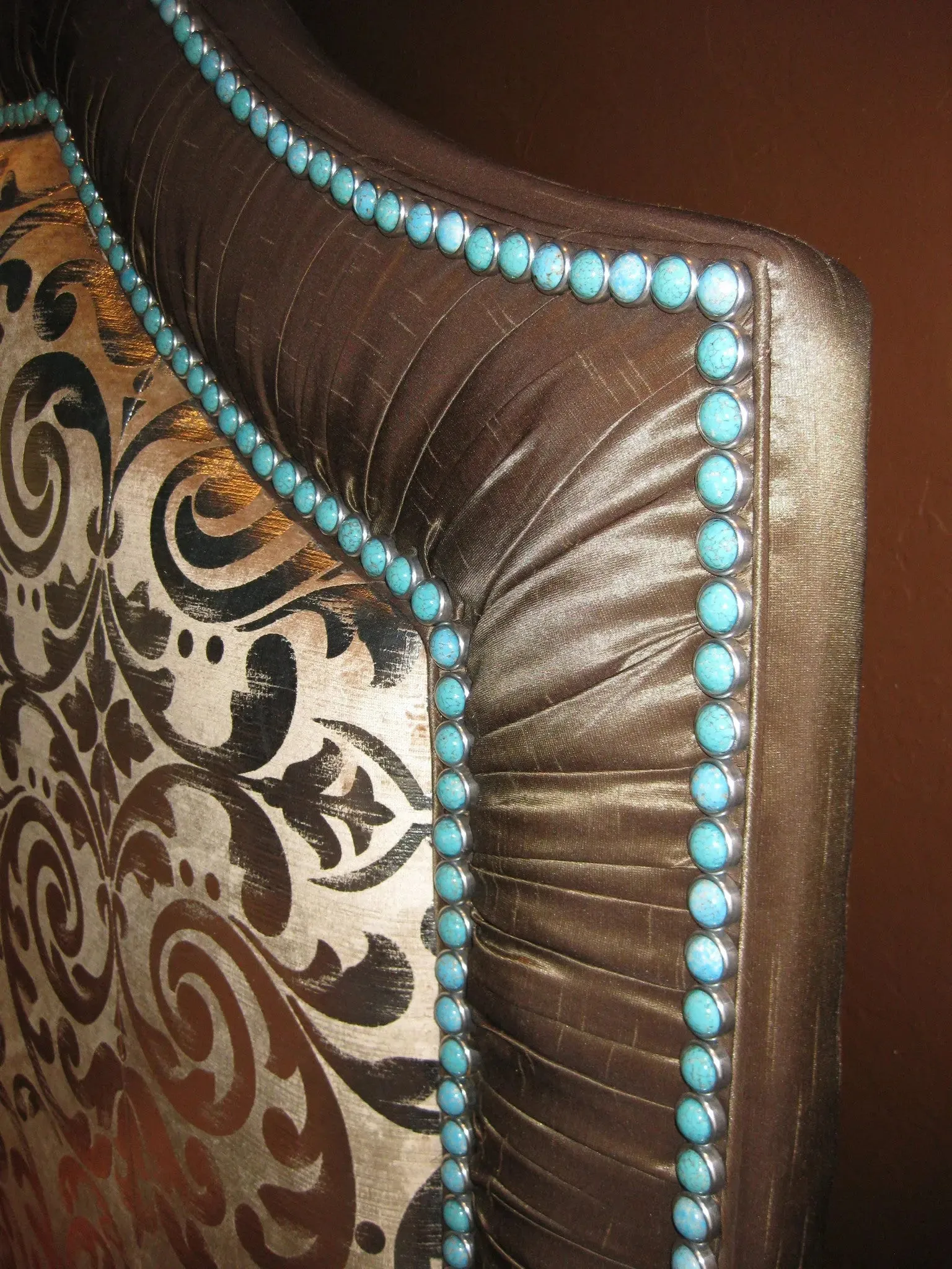 Turquoise Matrix Luster Stone Upholstery Nail