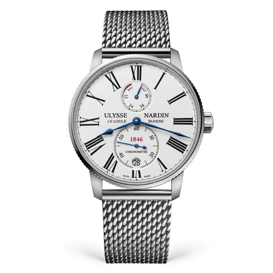 Ulysse Nardin - Marine Torpilleur White - Steel Mesh Bracelet - 42mm