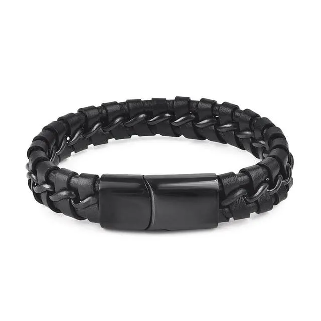 Unisex Braided Leather Bracelet
