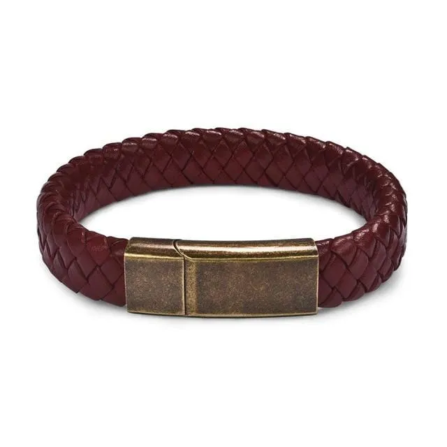 Unisex Braided Leather Bracelet